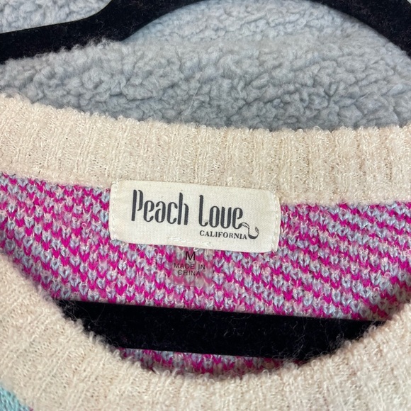 Peach Love cheetah print sweater Womens Size Medium - Picture 4 of 8